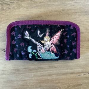 Vintage Y2K Hot Topic Amy Brown Black And Purple Wrap Around Fairy Wallet Goth